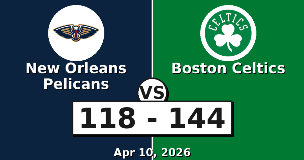 New Orleans Pelicans vs Boston Celtics Match Player Stats (Apr 10, 2026)