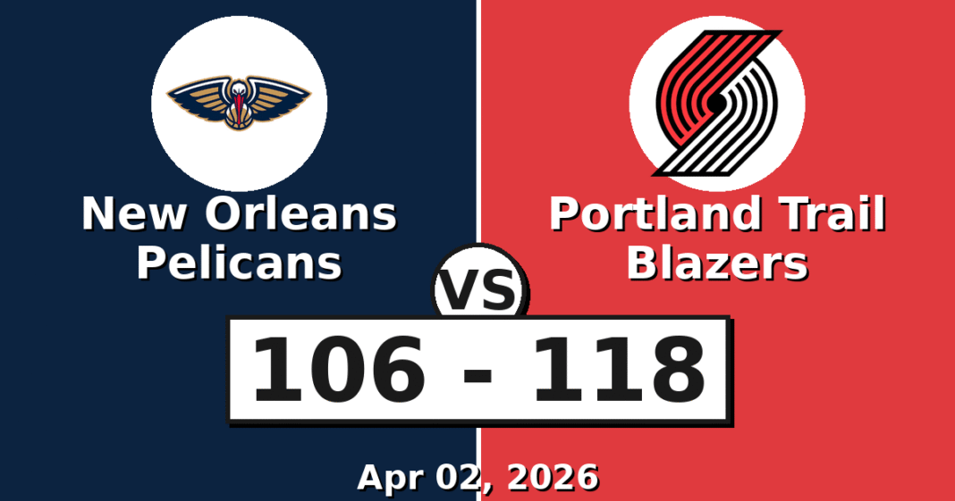 New Orleans Pelicans vs Portland Trail Blazers Match Player Stats