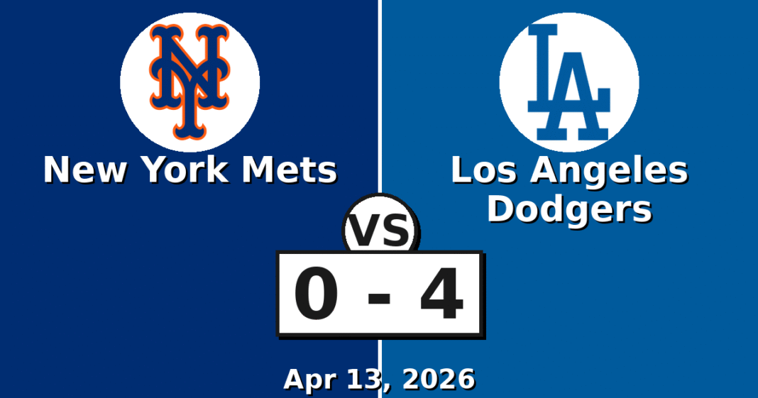 New York Mets vs Los Angeles Dodgers Match Player Stats (Apr 13, 2026)