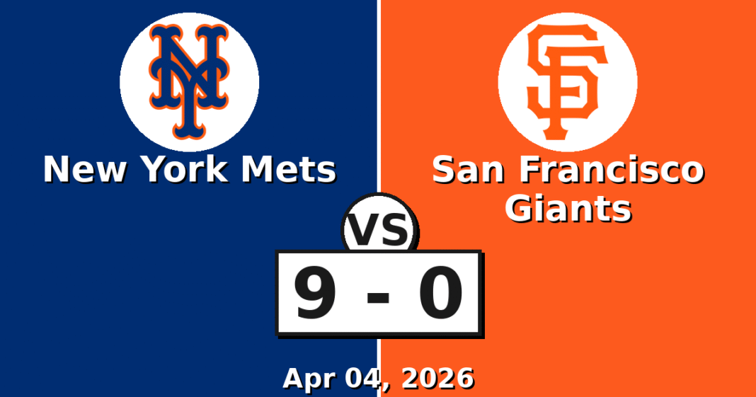 New York Mets vs San Francisco Giants Match Player Stats (Apr 04, 2026)