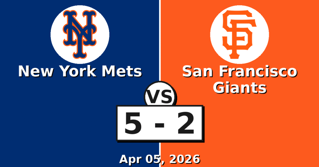 New York Mets vs San Francisco Giants Match Player Stats (Apr 05, 2026)