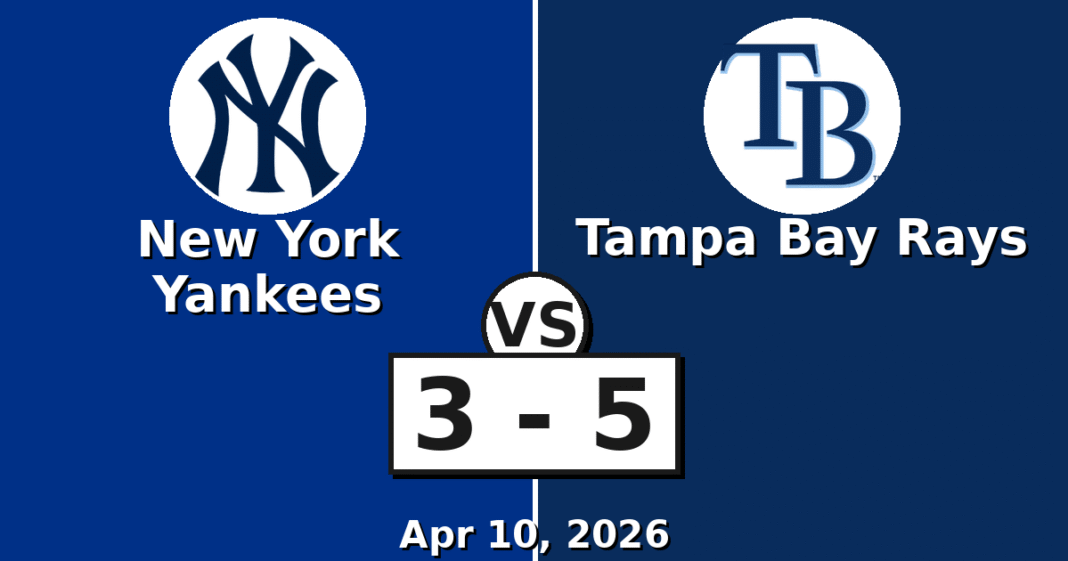 New York Yankees vs Tampa Bay Rays Match Player Stats (Apr 10, 2026)