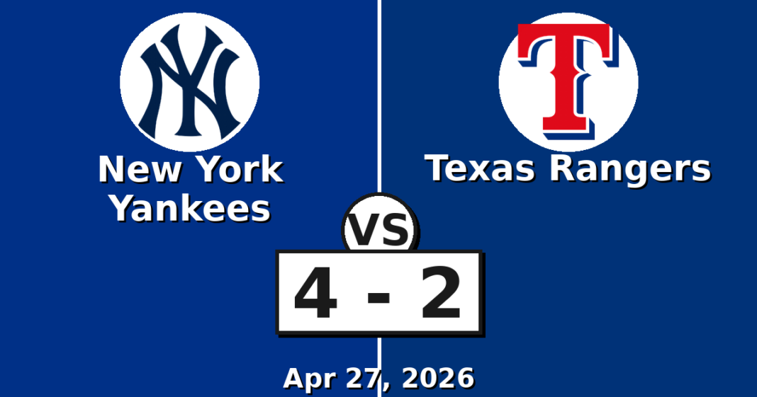 New York Yankees vs Texas Rangers Match Player Stats