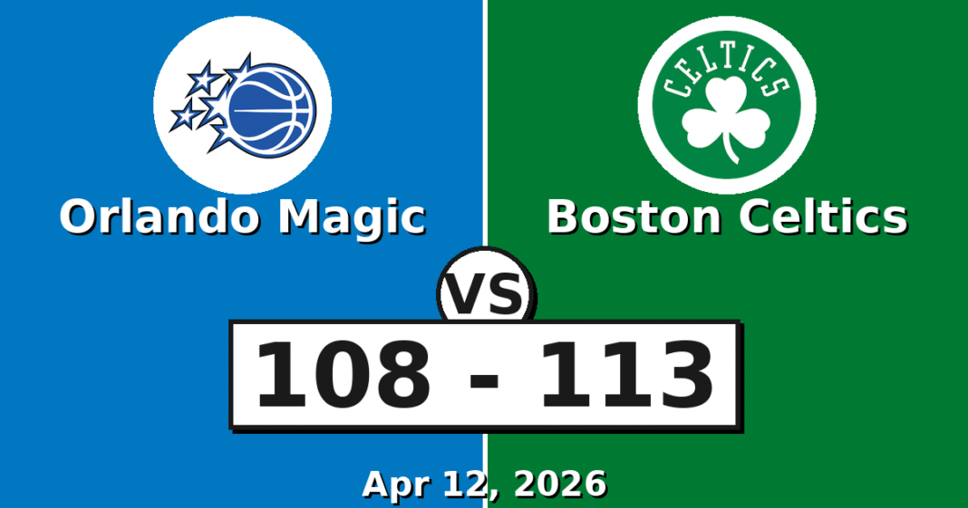 Orlando Magic vs Boston Celtics Match Player Stats (Apr 12, 2026)