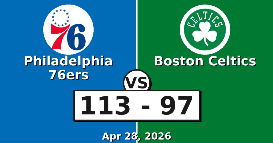 Philadelphia 76ers vs Boston Celtics Match Player Stats