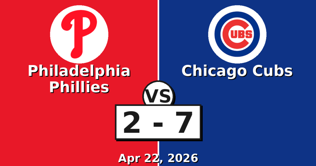 Philadelphia Phillies vs Chicago Cubs Match Player Stats