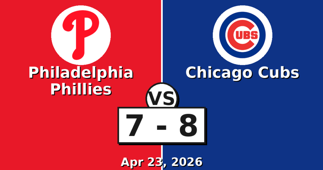 Philadelphia Phillies vs Chicago Cubs Match Player Stats