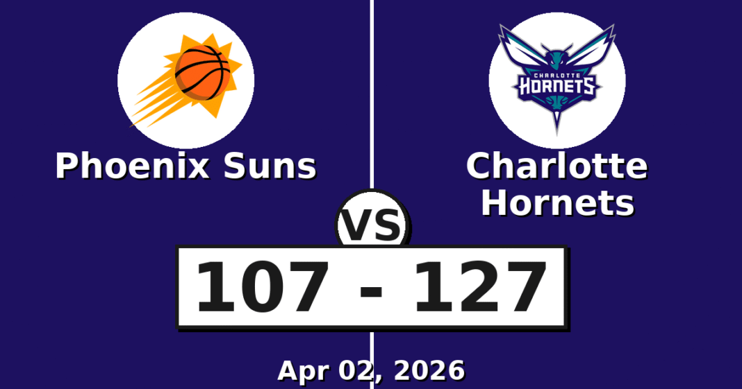 Phoenix Suns vs Charlotte Hornets Match Player Stats (Apr 02, 2026)