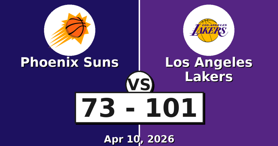 Phoenix Suns vs Los Angeles Lakers Match Player Stats