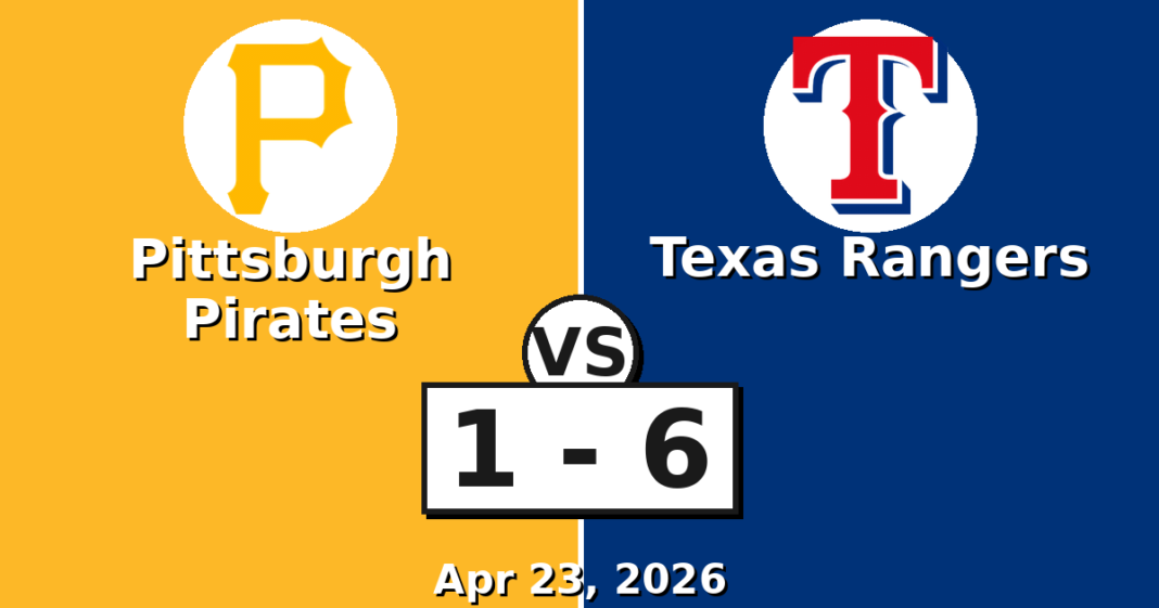Pittsburgh Pirates vs Texas Rangers Match Player Stats