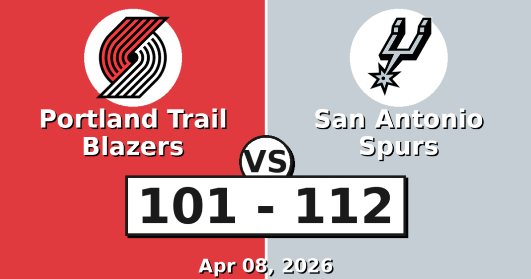 Portland Trail Blazers vs San Antonio Spurs Match Player Stats (Apr 08, 2026)