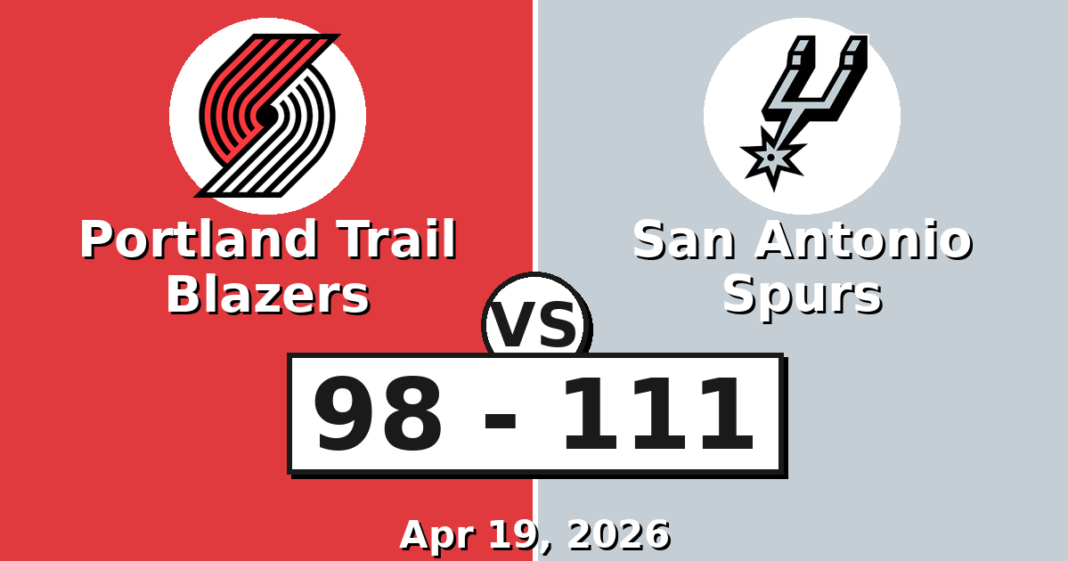 Portland Trail Blazers vs San Antonio Spurs Match Player Stats