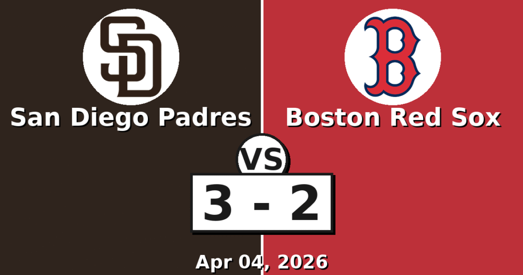 San Diego Padres vs Boston Red Sox Match Player Stats (Apr 04, 2026)