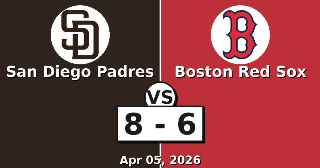 San Diego Padres vs Boston Red Sox Match Player Stats (Apr 05, 2026)