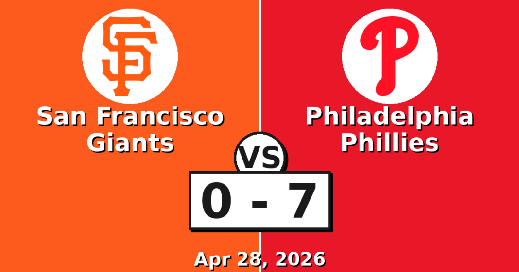 San Francisco Giants vs Philadelphia Phillies Match Player Stats