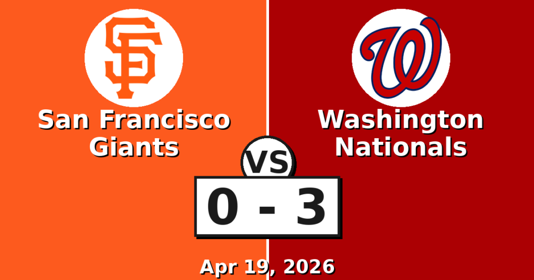 San Francisco Giants vs Washington Nationals Match Player Stats