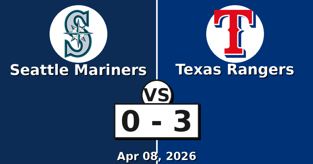 Seattle Mariners vs Texas Rangers Match Player Stats (Apr 08, 2026)