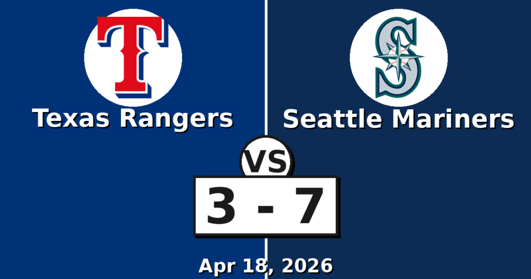 Texas Rangers vs Seattle Mariners Match Player Stats