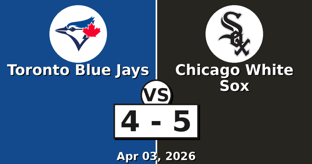 Toronto Blue Jays vs Chicago White Sox Match Player Stats (Apr 03, 2026)