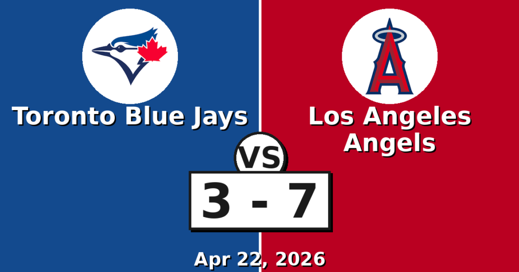 Toronto Blue Jays vs Los Angeles Angels Match Player Stats