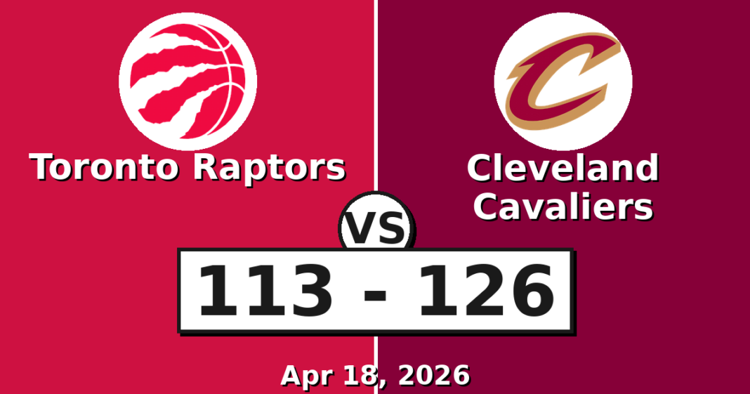 Toronto Raptors vs Cleveland Cavaliers Match Player Stats