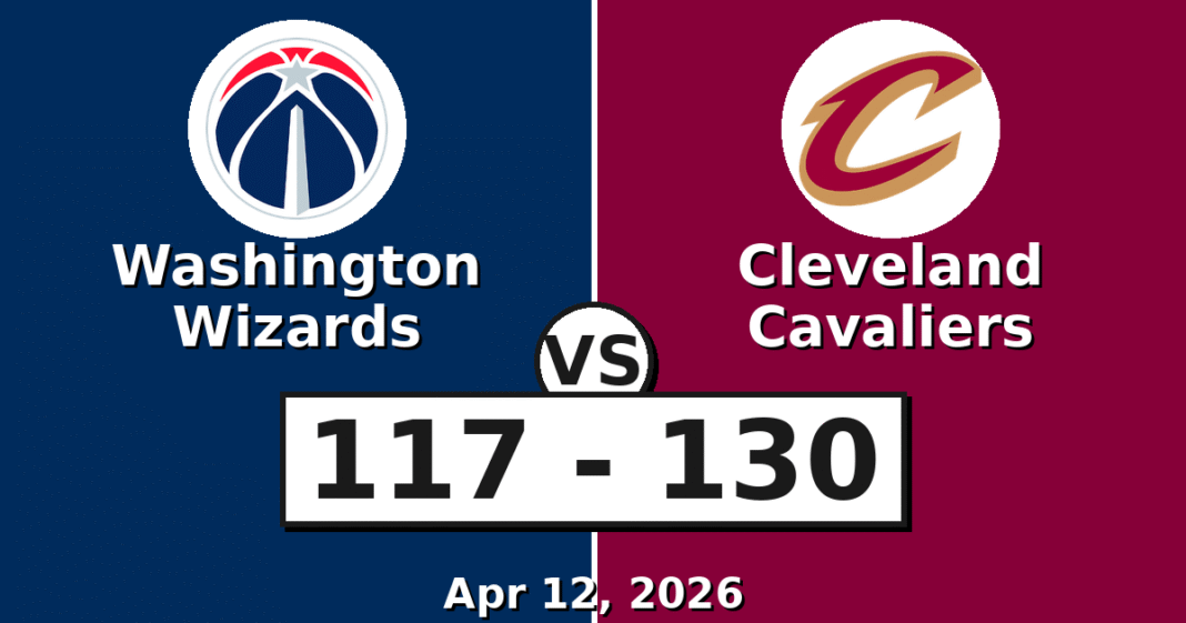 Washington Wizards vs Cleveland Cavaliers Match Player Stats