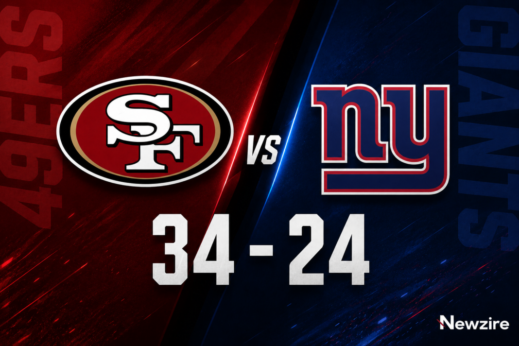 San Francisco 49ers vs New York Giants Match Player Stats