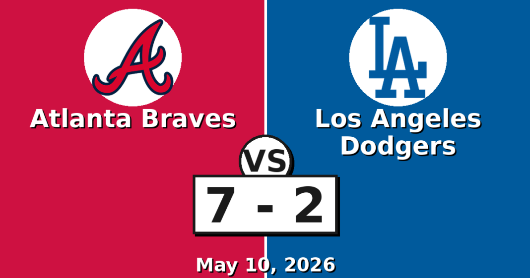Atlanta Braves vs Los Angeles Dodgers Match Player Stats (May 10, 2026) Atlanta Braves vs Los Angeles Dodgers Match Player Stats