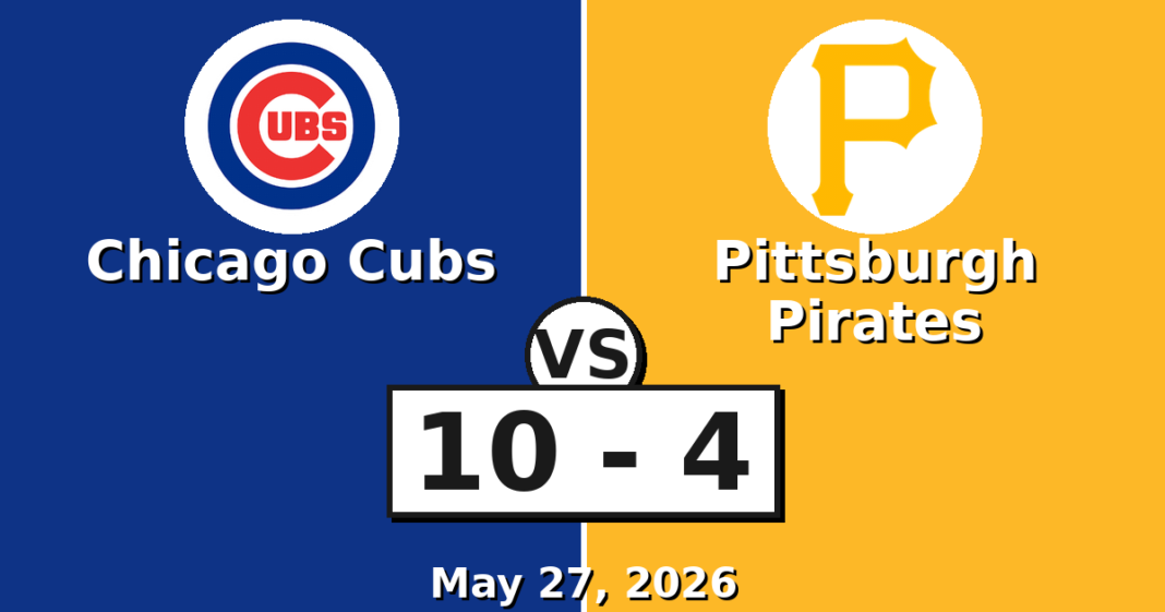 Chicago Cubs vs Pittsburgh Pirates Match Player Stats (May 27, 2026) Chicago Cubs vs Pittsburgh Pirates Match Player Stats