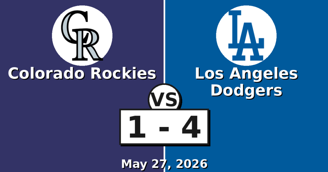 Colorado Rockies vs Los Angeles Dodgers Match Player Stats