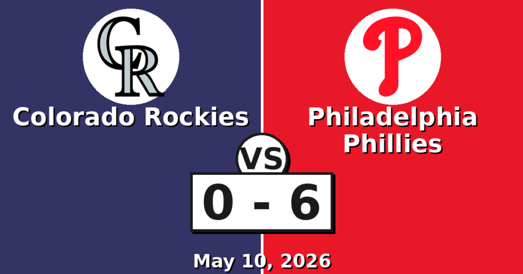 Colorado Rockies vs Philadelphia Phillies Match Player Stats (May 10, 2026) Colorado Rockies vs Philadelphia Phillies Match Player Stats
