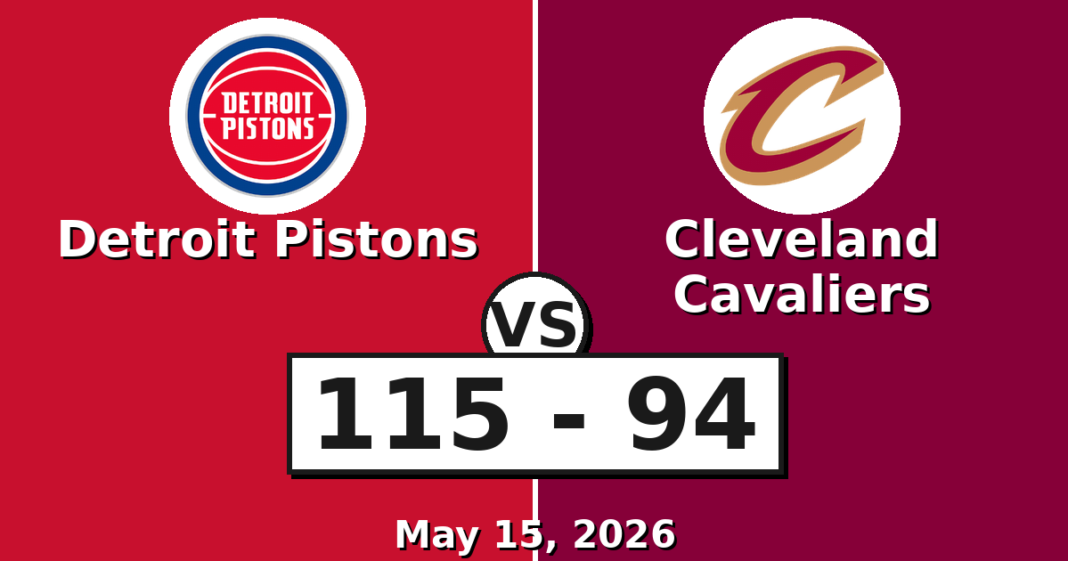 Detroit Pistons vs Cleveland Cavaliers Match Player Stats