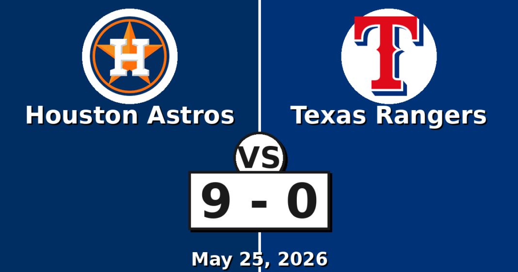 Houston Astros vs Texas Rangers Match Player Stats (May 25, 2026) Houston Astros vs Texas Rangers Match Player Stats