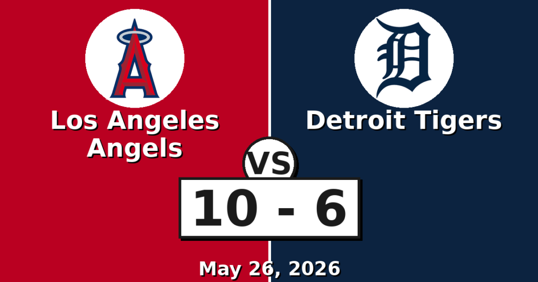 Los Angeles Angels vs Detroit Tigers Match Player Stats (May 26, 2026) Los Angeles Angels vs Detroit Tigers Match Player Stats