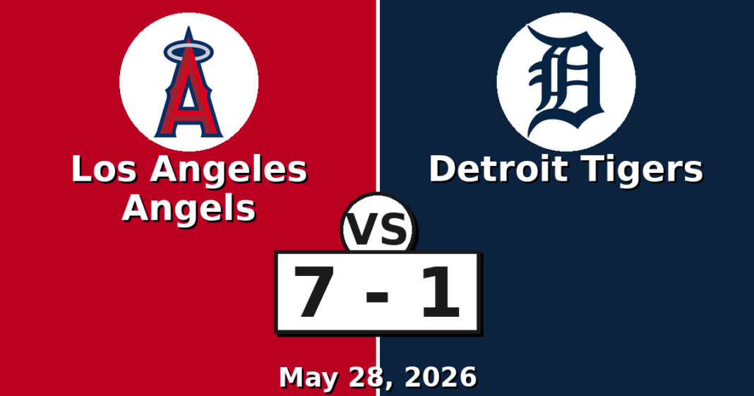 Los Angeles Angels vs Detroit Tigers Match Player Stats (May 28, 2026) Los Angeles Angels vs Detroit Tigers Match Player Stats