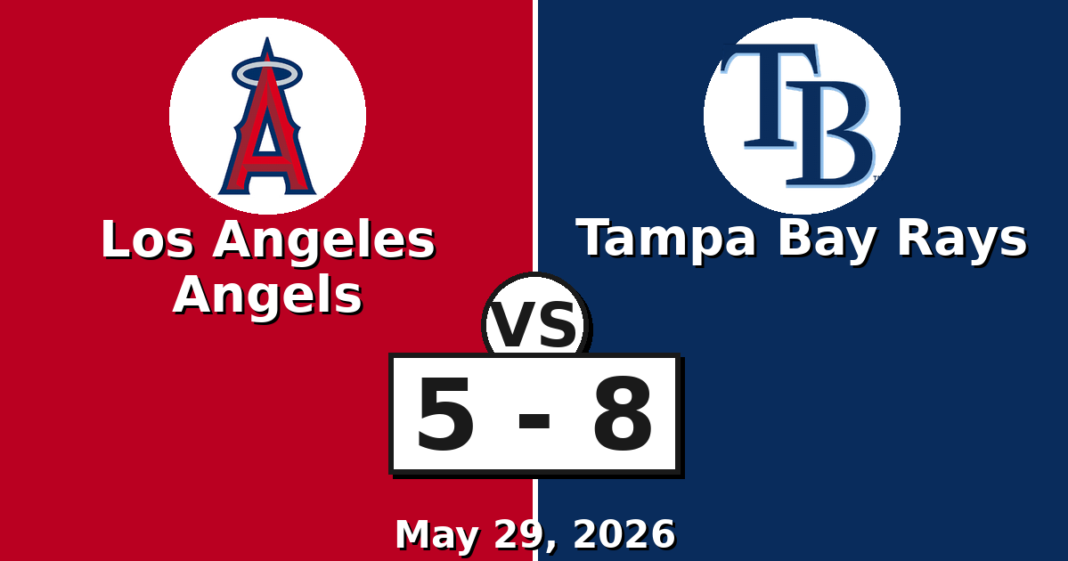 Los Angeles Angels vs Tampa Bay Rays Match Player Stats (May 29, 2026) Los Angeles Angels vs Tampa Bay Rays Match Player Stats