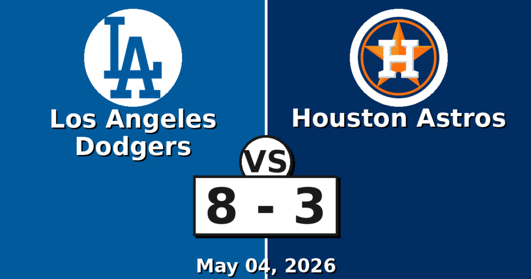 Los Angeles Dodgers vs Houston Astros Match Player Stats