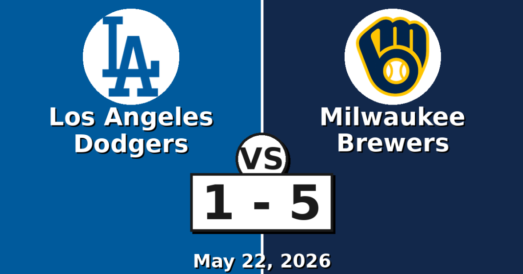 Los Angeles Dodgers vs Milwaukee Brewers Match Player Stats (May 22, 2026) Los Angeles Dodgers vs Milwaukee Brewers Match Player Stats