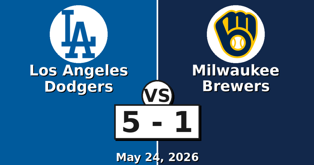 Los Angeles Dodgers vs Milwaukee Brewers Match Player Stats (May 24, 2026) Los Angeles Dodgers vs Milwaukee Brewers Match Player Stats