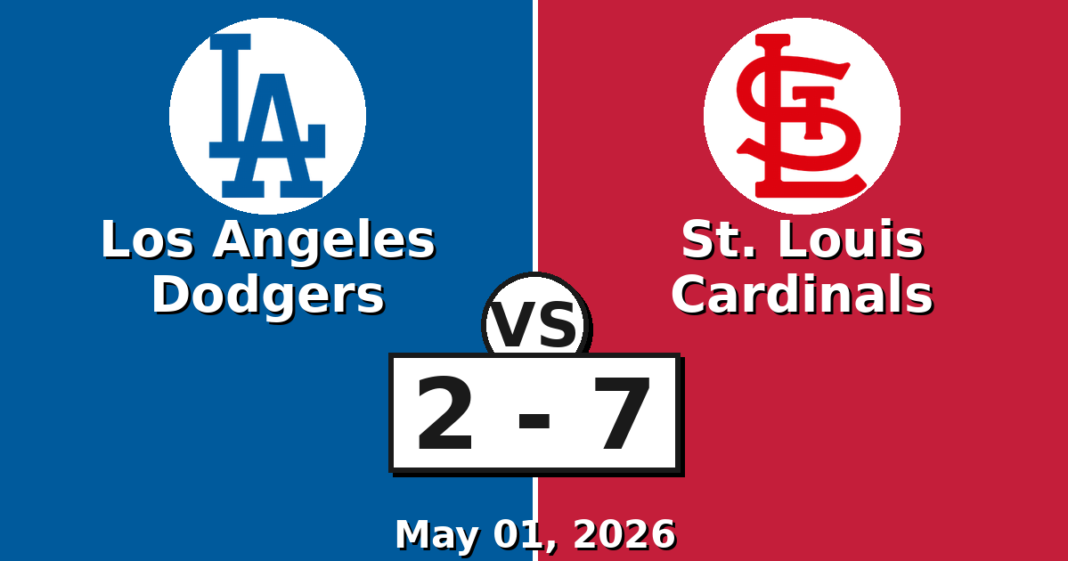 Los Angeles Dodgers vs St. Louis Cardinals Match Player Stats