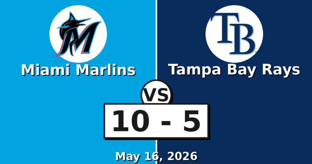 Miami Marlins vs Tampa Bay Rays Match Player Stats (May 16, 2026) Miami Marlins vs Tampa Bay Rays Match Player Stats