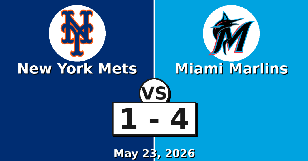 New York Mets vs Miami Marlins Match Player Stats (May 23, 2026) New York Mets vs Miami Marlins Match Player Stats