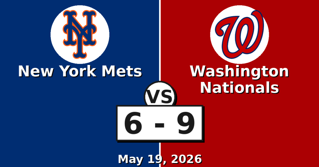 New York Mets vs Washington Nationals Match Player Stats (May 19, 2026) New York Mets vs Washington Nationals Match Player Stats