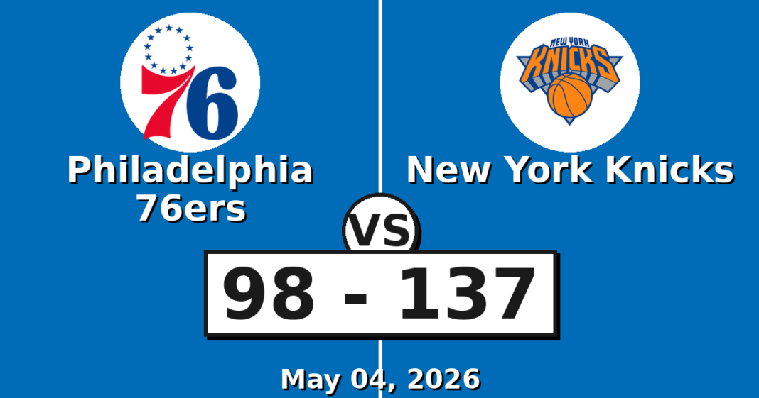 Philadelphia 76ers vs New York Knicks Match Player Stats