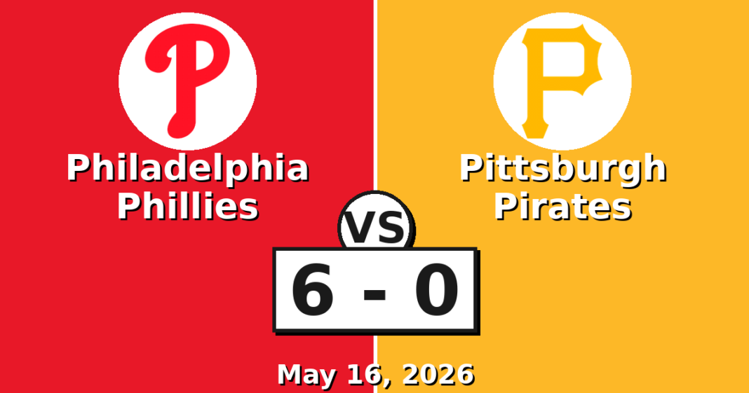Philadelphia Phillies vs Pittsburgh Pirates Match Player Stats (May 16, 2026) Philadelphia Phillies vs Pittsburgh Pirates Match Player Stats