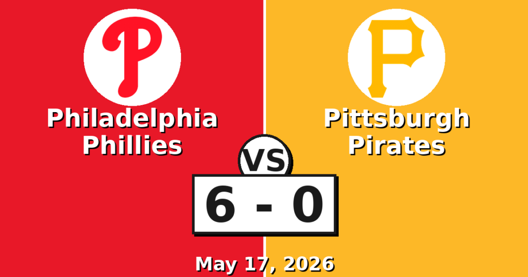 Philadelphia Phillies vs Pittsburgh Pirates Match Player Stats (May 17, 2026) Philadelphia Phillies vs Pittsburgh Pirates Match Player Stats