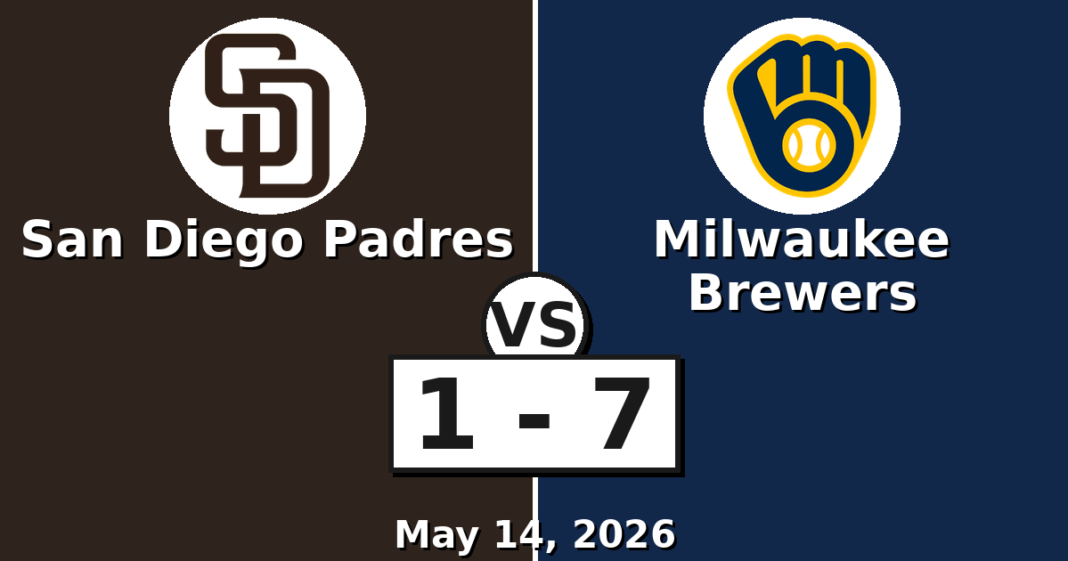 San Diego Padres vs Milwaukee Brewers Match Player Stats