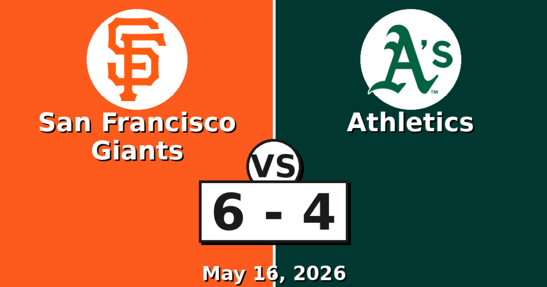 San Francisco Giants vs Athletics Match Player Stats