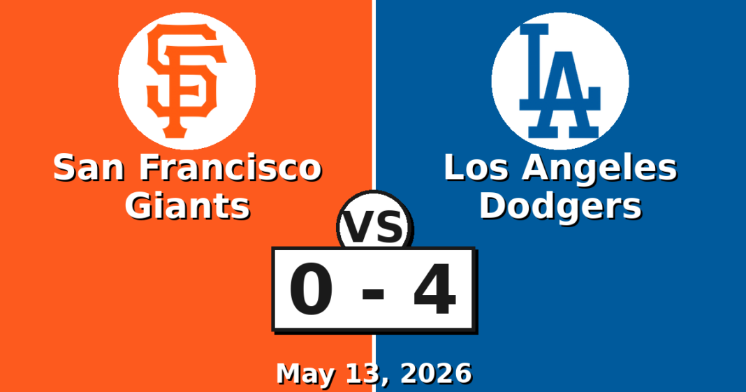 San Francisco Giants vs Los Angeles Dodgers Match Player Stats (May 13, 2026) San Francisco Giants vs Los Angeles Dodgers Match Player Stats