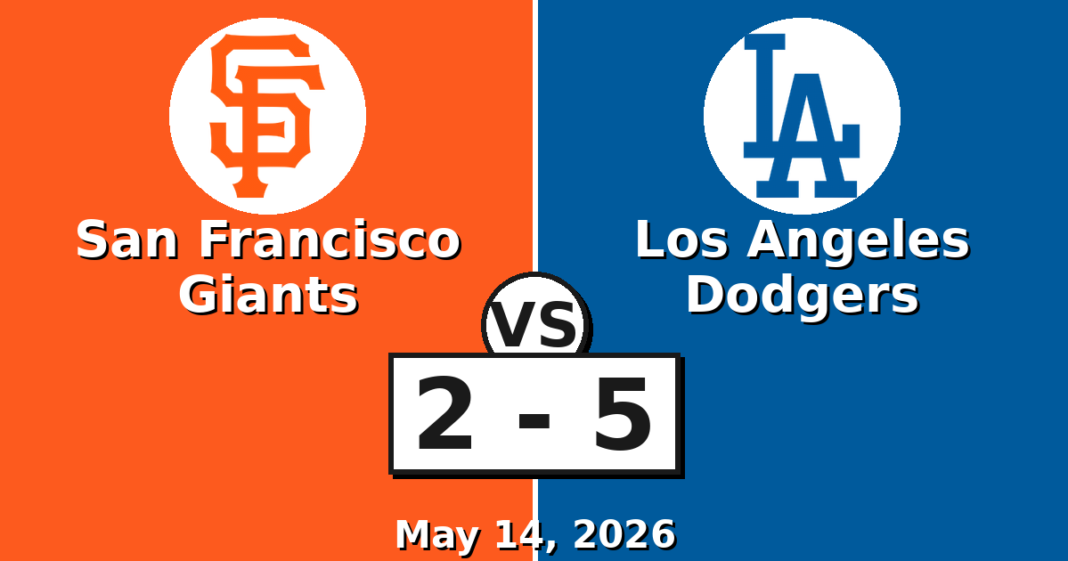 San Francisco Giants vs Los Angeles Dodgers Match Player Stats (May 14, 2026) San Francisco Giants vs Los Angeles Dodgers Match Player Stats